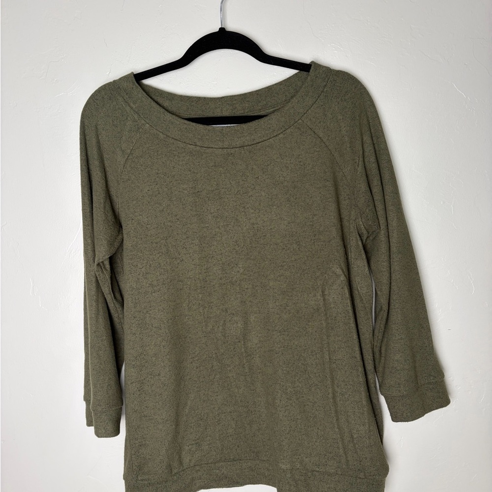 Market & Spruce Olive Green Knit Pullover